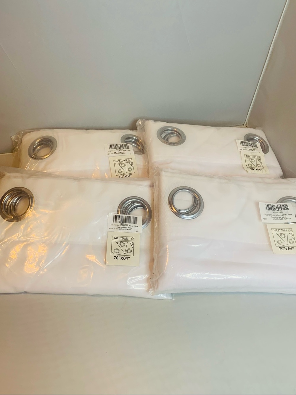 NICETOWN White Sheer Linen Curtains 70”x84”